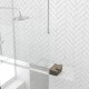 Paroi de douche 100x200cm miroir - profilé + barre plafond finition chrome - freedom 2 mirror 