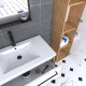 Ensemble de salle de bain 80cm + vasque blanche 80x50 + tiroir blanc mat + miroir +colonne Aurlane - PACM079 