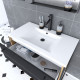 Meuble de salle de bain 80x50cm - vasque blanche 80x50cm - 2 tiroirs noir mat Aurlane - PACM087 