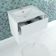 Pack meuble salle de bains 60cm blanc 2 tiroirs, vasque, miroir 60x80 à leds intégrées - xenos Aurlane - PACM614 