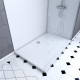 Pack panneau wall'it blan 90 et panneau wall'it blanc 120 + receveur whiteness ii + paroi en verre trempé black + barre de fixation chrome. Aurlane - PACP018 