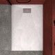 Pack receveur blanc effet pierre 140x90 cm et grille décor perforée en inox - pack rock 2 Aurlane - PACR105 