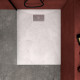 Pack receveur blanc effet pierre 100x80 cm et grille décor perforée en inox - pack rock 2 Aurlane - PACR106 