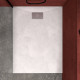 Pack receveur blanc effet pierre 120x90 cm et grille décor perforée en inox - pack rock 2 Aurlane - PACR107 