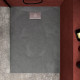 Pack receveur gris effet pierre 120x90 cm et grille décor perforée en inox - pack rock 2 Aurlane - PACR117 