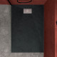 Pack receveur noir effet pierre 140x90 cm et grille décor perforée en inox - pack rock 2 Aurlane - PACR125 