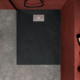 Pack receveur noir effet pierre 100x80 cm et grille décor perforée en inox - pack rock 2 Aurlane - PACR126 