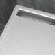 Receveur en acrylique blanc effet pierre 120x80x4cm + grilles linéaires chrome et gun metal Aurlane - PACR173 