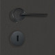 Poignée de porte design à clé finition aspect cuivre patiné noir mat de forme ${3} amalia - katchmee 