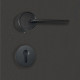 Poignée de porte design à cylindre finition aspect cuivre patiné noir mat de forme ${3} amalia - katchmee 