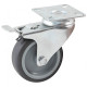 Roulette pivotante à platine rectangulaire à frein AVL - roue caoutchouc Ø 75 mm - alésage lisse - charge 70 kg - 552841L 
