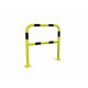Barrière de protection noire et jaune avec platine 150 x 150 mm VISO - acier galva - 1000 x 1000 m - Ø60 mm - BAR600NJ 