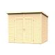 Abri jardin bois MIDWAY 4 - surface : 4.1m² - 244 x 121cm - matériaux résistants - abri adossable - double porte pleine - plancher en bois - cabanon 