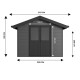 Abri de jardin composite isora - 9m2 gris - epaisseur des madriers : 28mm - cabane atelier / abri velo - menuiseries en aluminium 