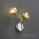 Applique aerith, chrome et verre, 2 ampoules 