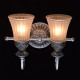 Applique murale argentée country 2 ampoules 22 cm 