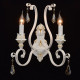 Applique murale blanche country 2 ampoules 24 cm 