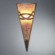 Applique murale hauteur 45 cm, marron et verre scavo 