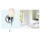 Applique robano, chrome et verre opale 