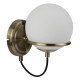Applique sphere, laiton antique et verre, 1 ampoule 
