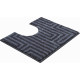 Tapis de salle de bain aruba anthracite contour wc 50 x 60 cm 