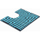 Tapis de salle de bain aruba bleu contour wc 50 x 60 cm 