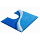 Tapis de salle de bain luca bleu contour wc 50 x 60 cm 