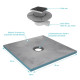 Bac receveur de douche à carreler 90x90cm recoupable sur mesure + Bonde horizontale - RAINY Aurlane - PACR001 