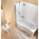 Cleargreen baignoire-douche asymétrique ecoround r21 170x80x74 cm lucite® 