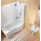 Cleargreen baignoire-douche asymétrique ecoround r20 150x80x74 cm lucite® 