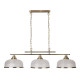 Barre bistrot ii, laiton antique et verre, 3 ampoules 