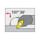 Barre d'alésage ISO 107,5° A..-SDQCR/L, à arrosage interne, Désignation : A12L SDQCL 07, Ø queue - dg7 12 mm, Dimensions Ø min. 18 mm 
