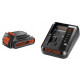 STARTER KIT - Ensemble de batterie et de chargeur 18 V - BLACK+DECKER - BDC2A20-QW 