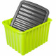 Boite de rangement verte 28l avec couvercle 