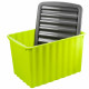 Boite de rangement verte 58l avec couvercle 