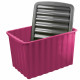 Boite de rangement violette 58l avec couvercle 
