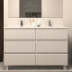 Meuble de salle de bain 120cm double vasque - 6 tiroirs - blanc - mayor 