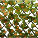 Brise vue extensible en osier et feuilles de lierres bicolores 