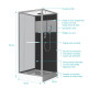 Cabine de douche 90x90cm carrée porte pivotante – avec bande effet miroir – SQUARE STRIPE Aurlane - CAB159 