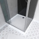Cabine de douche 90x90cm carrée porte pivotante – avec bande effet miroir – SQUARE STRIPE Aurlane - CAB159 
