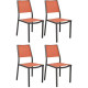 Chaise en aluminium florence (lot de 4) - Couleur au choix Gris-Orange