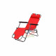 Transat chaise longue jardin plage 3 positions       rouge 