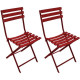 Chaise pliante en acier nonza (lot de 2) - Couleur au choix Rouge