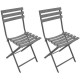 Chaise pliante en acier nonza (lot de 2) - Couleur au choix Taupe