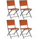 Chaise pliante en acier et toile dream (lot de 4) - Couleur au choix Gris-Orange