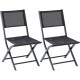 Chaise pliante modulo (lot de 2) - Couleur au choix Noir