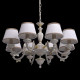 Chandelier beige classic 8 ampoules 85 cm 
