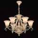Chandelier beige country 6 ampoules 225 cm 