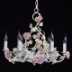 Chandelier blanc flora 6 ampoules 130 cm 