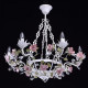 Chandelier blanc flora 6 ampoules 75 cm 